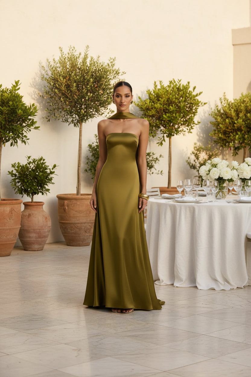 Serena Maxi-jurk met Sjaalkraag