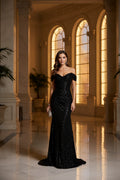 Celeste Pailletten Maxi-jurk met Split