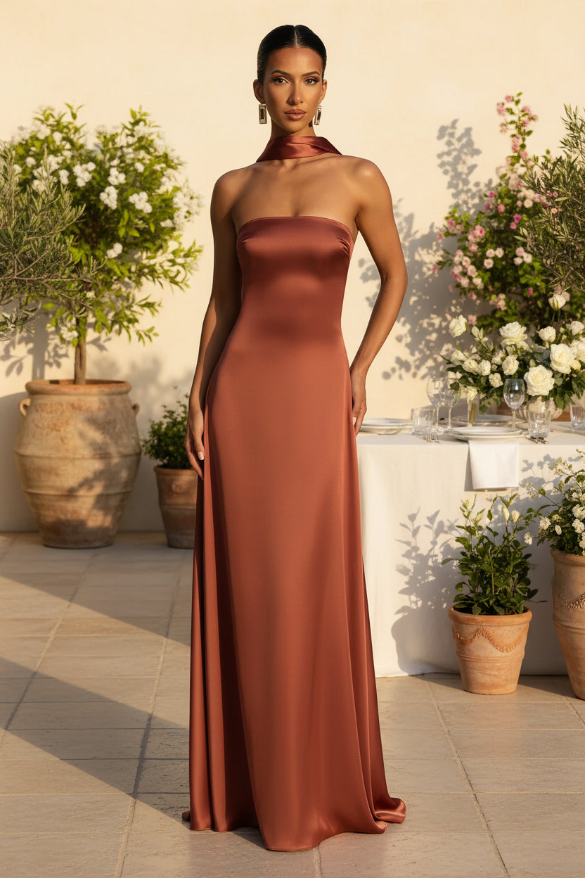 Serena Maxi-jurk met Sjaalkraag