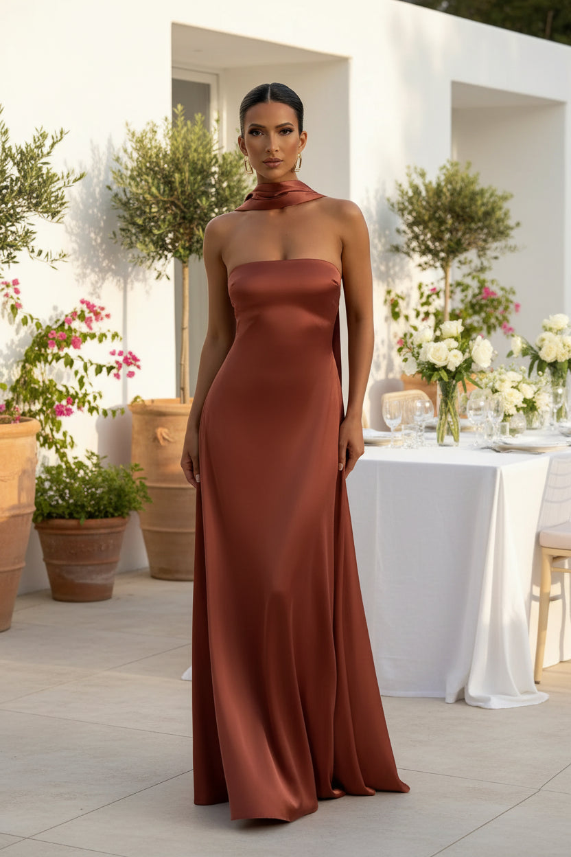 Serena Maxi-jurk met Sjaalkraag