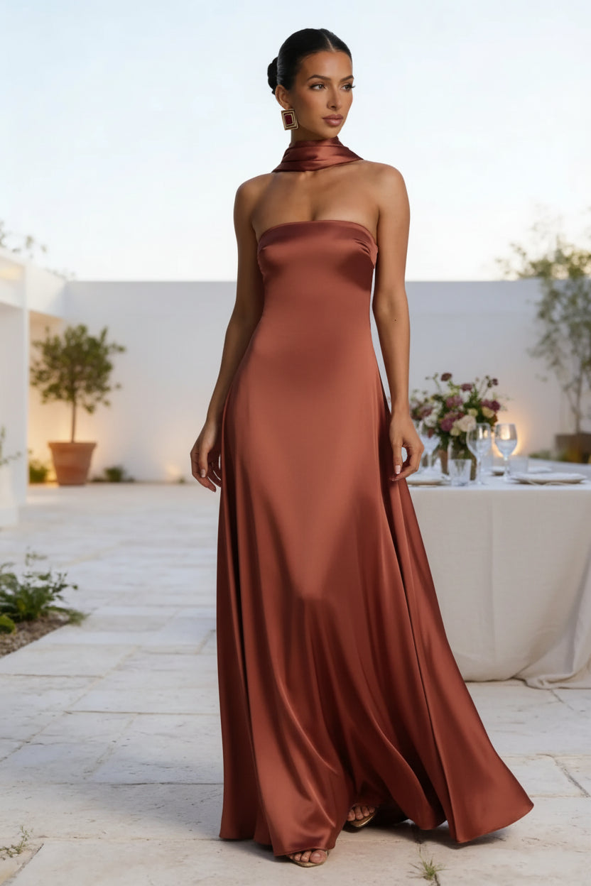 Serena Maxi-jurk met Sjaalkraag