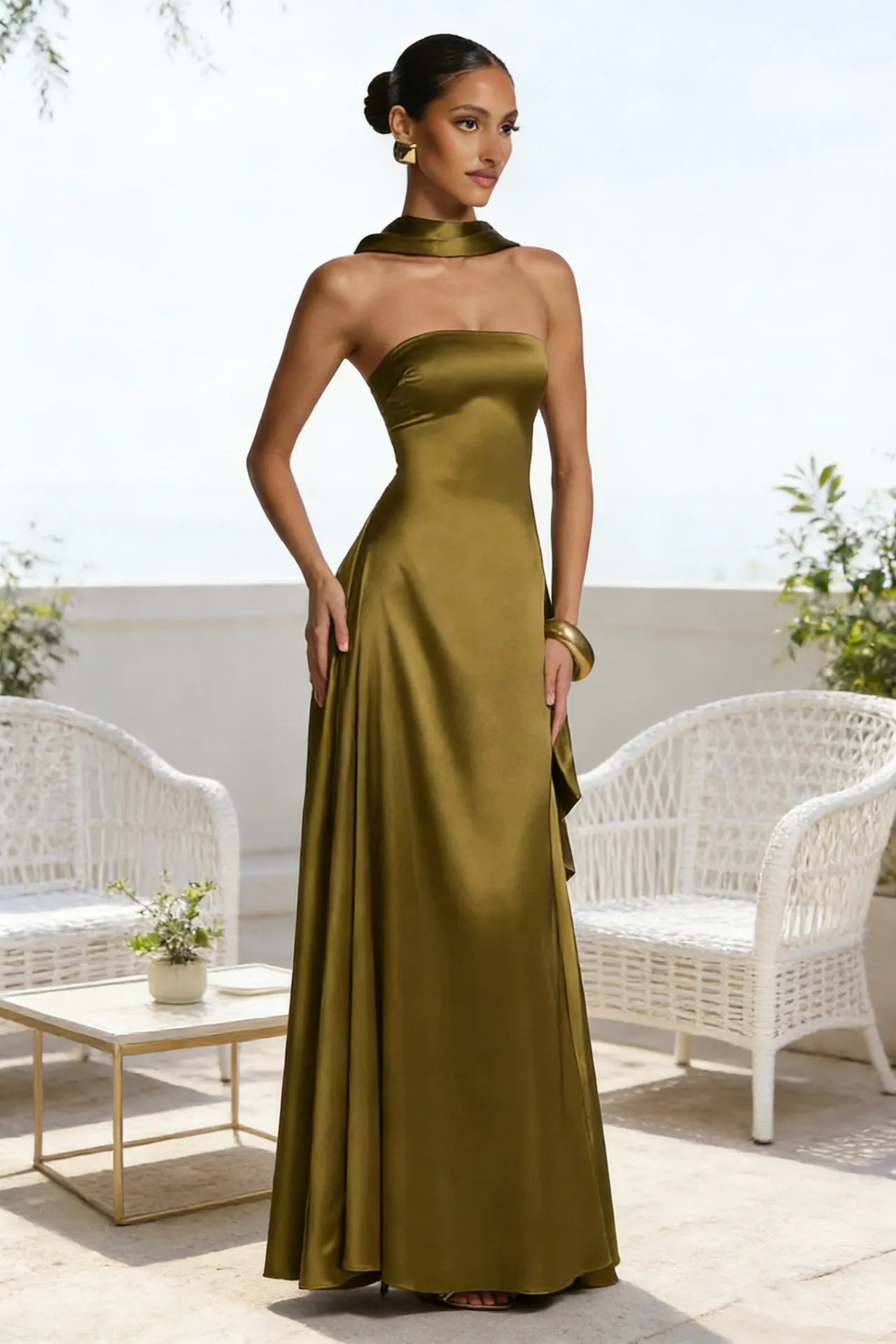 Serena Maxi-jurk met Sjaalkraag