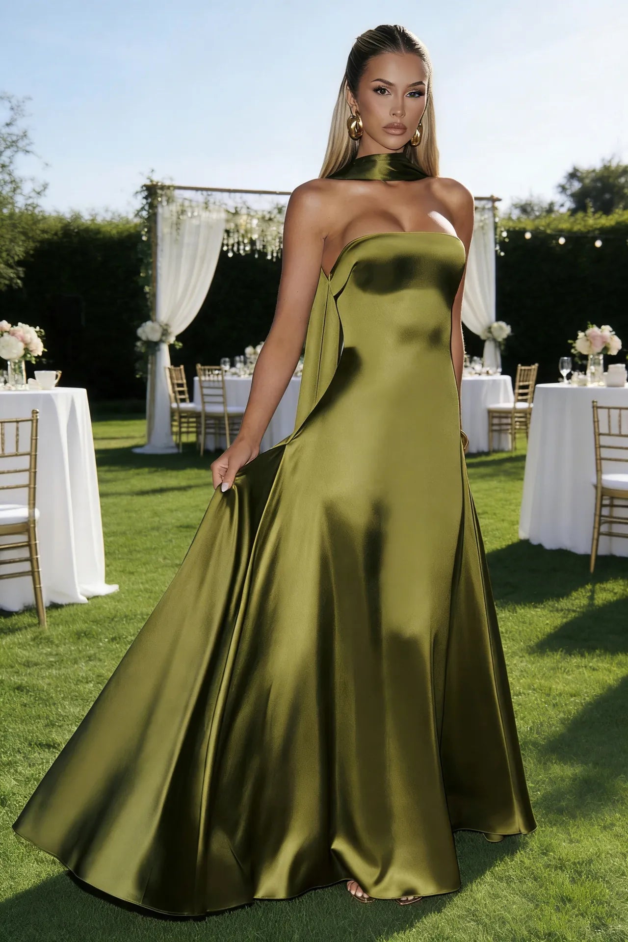 Serena Maxi-jurk met Sjaalkraag
