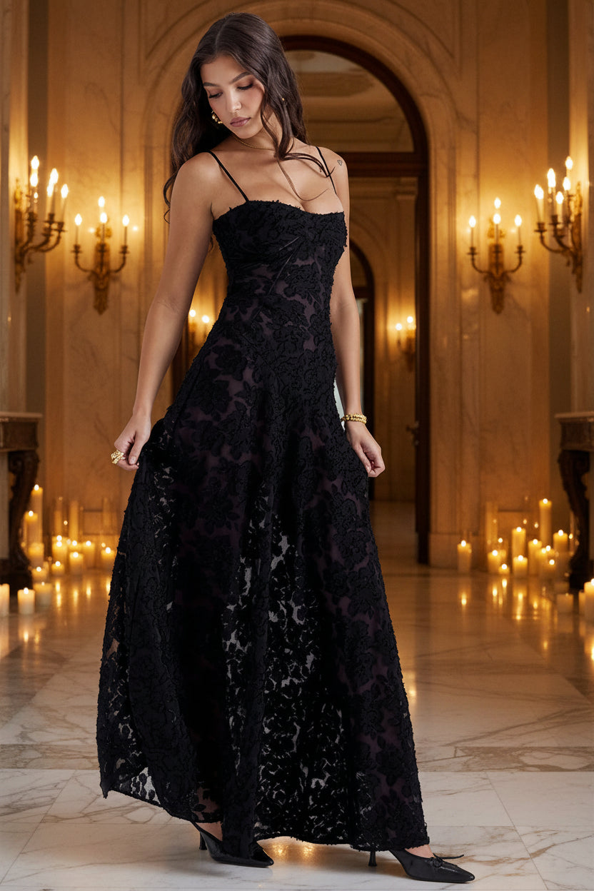Celeste Kant Maxi-jurk met Vetertaille