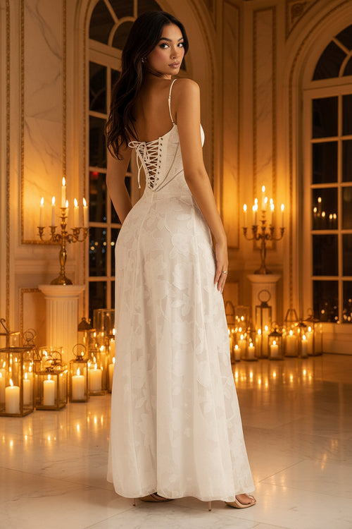 Celeste Kant Maxi-jurk met Vetertaille